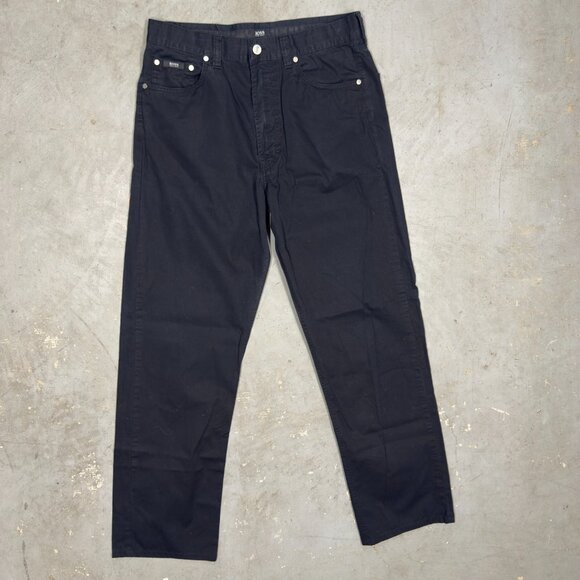 Hugo Boss Alabama Cotton Chinos Mens Canvas Pants Navy Blue 30x31 - Picture 2 of 9